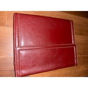 Samsonite Burgundy Faux Leather Tri-Fold Portfolio Organizer with Calculator